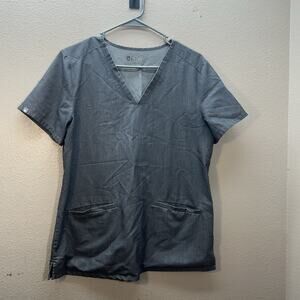 FIGS Casma Three-Pocket V Neck Scrub Top in Graphite Women’s‎ Sz M Medical Nurse